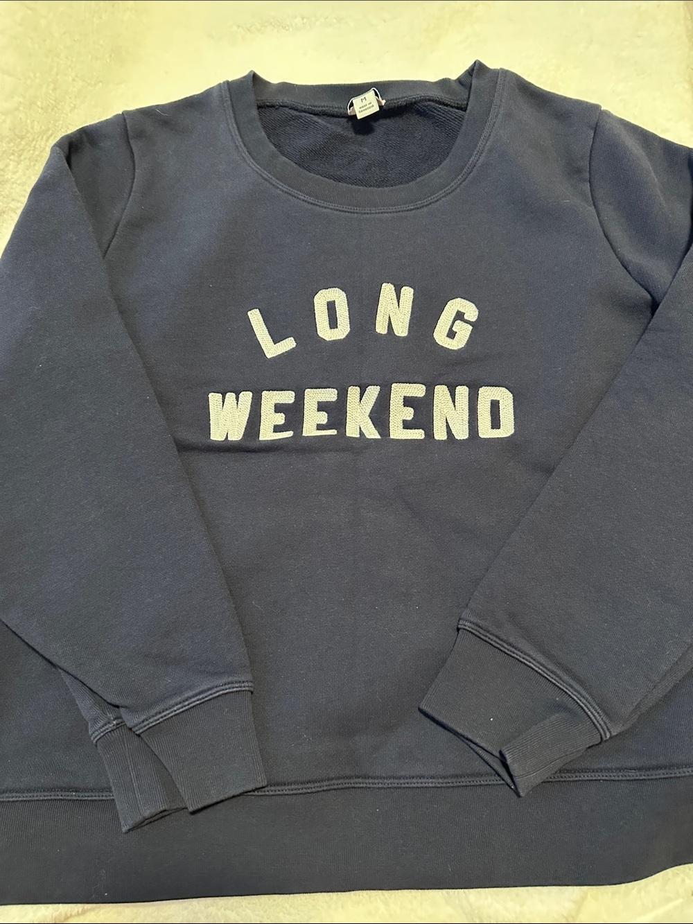 J. Crew Navy 'LONG WEEKEND' Crewneck Sweatshirt